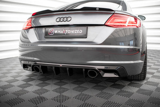 Diffusor Heck Ansatz für Audi TT S-Line 8S schwarz Hochglanz