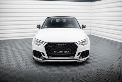 Front Ansatz V.5 für Audi RS3 Limousine 8V Facelift schwarz Hochglanz