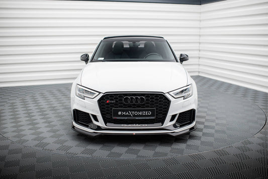 Front Ansatz V.5 für Audi RS3 Limousine 8V Facelift schwarz Hochglanz