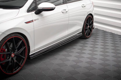 Seitenschweller Ansatz für VW Golf GTI / GTE / GTI Clubsport / GTD / R-Line Mk8 schwarz Hochglanz