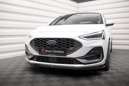 Front Ansatz V.4 für Ford Focus ST / ST-Line Mk4 Facelift schwarz Hochglanz