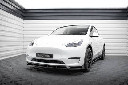 Front Ansatz V.2 für Tesla Model Y schwarz Hochglanz