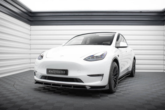 Front Ansatz V.2 für Tesla Model Y schwarz Hochglanz