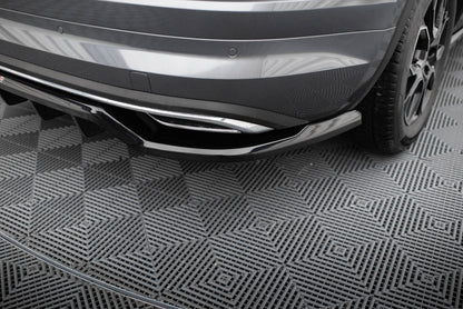 Mittlerer Cup Diffusor DTM Look Heck Ansatz für Skoda Kodiaq Sportline Mk1 / Mk1 Facelift schwarz Hochglanz