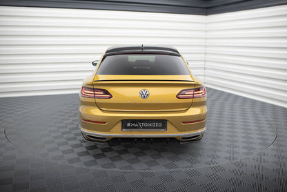 Diffusor Heck Ansatz für VW Arteon R-Line schwarz Hochglanz