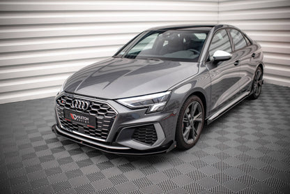Street Pro Front Ansatz für + Flaps für + Flaps Audi S3 / A3 S-Line 8Y schwarz Hochglanz