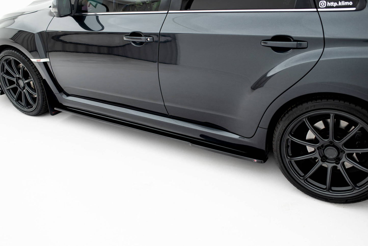 Seitenschweller Ansatz für V.1 für Subaru Impreza WRX STI Mk3 Facelift schwarz Hochglanz