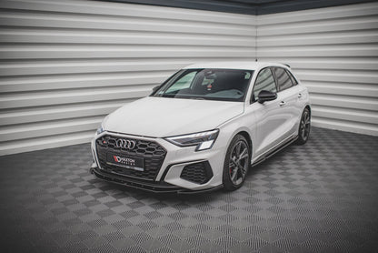 Front Ansatz V.4 für Audi S3 / A3 S-Line 8Y schwarz Hochglanz