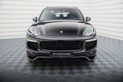 Front Ansatz für Porsche Cayenne Mk2 Facelift schwarz Hochglanz