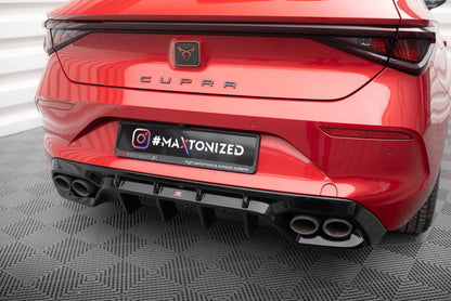 Diffusor Heck Ansatz für Cupra Leon Hatchback Mk1 schwarz Hochglanz