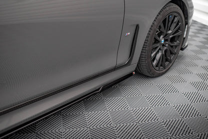 Seitenschweller Ansatz für V.1 für BMW 7 M-Paket G11  schwarz Hochglanz