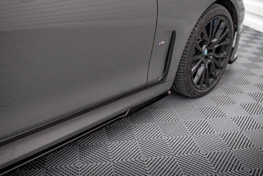 Seitenschweller Ansatz für V.1 für BMW 7 M-Paket G11  schwarz Hochglanz