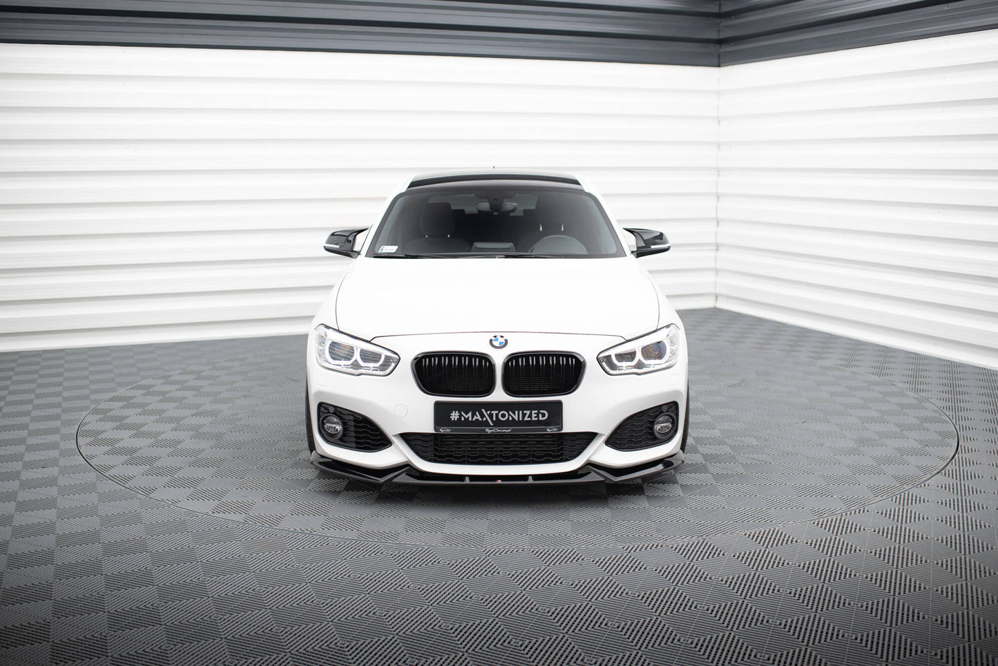 Front Ansatz V.5 für BMW 1er M-Paket / M140i F20 Facelift schwarz Hochglanz