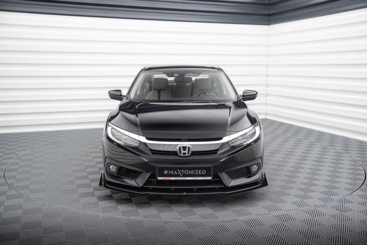 Front Stoßstange Flaps für Honda Civic Limousine Mk10 schwarz Hochglanz