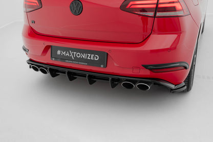 Diffusor Heck Ansatz für VW Golf R Hatchback R Mk7 Facelift schwarz Hochglanz