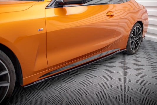 Seitenschweller Ansatz für V.3 für BMW 4er M-Paket / M440i G22 / G23 / G22 Facelift / G23 Facelift schwarz Hochglanz