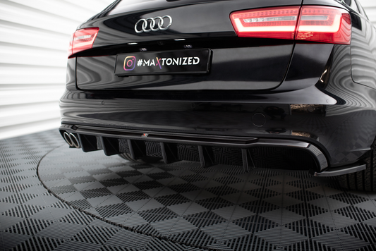 Diffusor Heck Ansatz für Audi A6 Limousine / Avant C7 (Doppelauspuff li.)