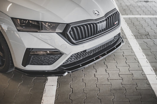 Front Ansatz V.3 für Skoda Octavia RS Mk4 schwarz Hochglanz