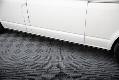 Seitenschweller Ansatz für VW T6 Long Facelift schwarz Hochglanz