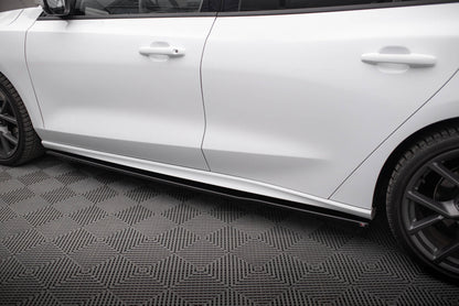 Seitenschweller Ansatz für V.3 für Ford Focus ST / ST-Line Mk4 Facelift schwarz Hochglanz