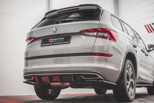 Diffusor Heck Ansatz für Skoda Kodiaq Sportline Mk1 / Mk1 Facelift schwarz Hochglanz