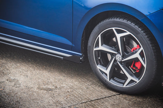 Street Pro Seitenschweller Ansatz für + Flaps Volkswagen Polo GTI Mk6 schwarz Hochglanz