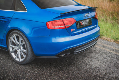 Heck Ansatz Flaps Diffusor für Audi S4 / A4 S-Line B8 Limousine schwarz Hochglanz