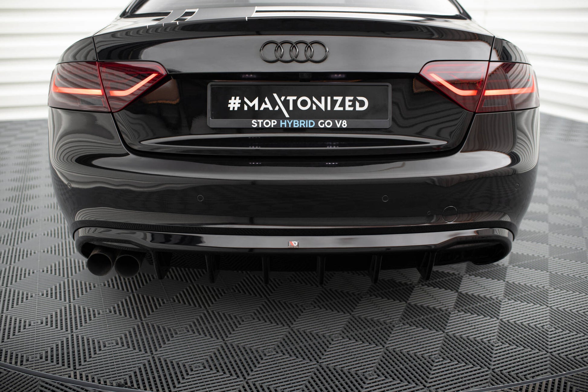 Diffusor Heck Ansatz für Audi A5 Coupe / Cabrio S-Line 8T (Doppelauspuff li.)