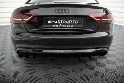 Diffusor Heck Ansatz für Audi A5 Coupe / Cabrio S-Line 8T (Doppelauspuff li.)