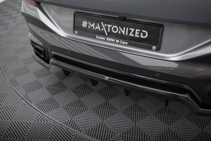 Mittlerer Cup Diffusor DTM Look Heck Ansatz für V.1 BMW X6 M-Paket G06 Facelift schwarz Hochglanz