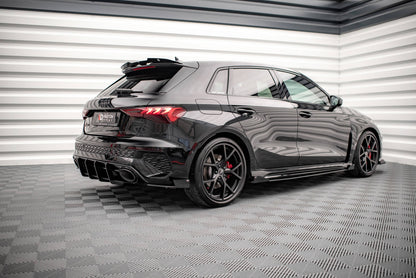 Street Pro Seitenschweller Ansatz + Flaps für Audi RS3 Sportback 8Y schwarz Hochglanz