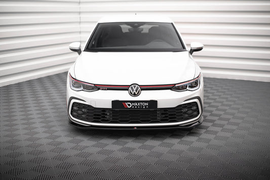 Front Ansatz V.7 für VW Golf GTI / GTE / GTD / R-Line Mk8 schwarz Hochglanz