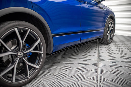 Seitenschweller Ansatz für VW Tiguan R / R-Line Mk2 Facelift schwarz Hochglanz