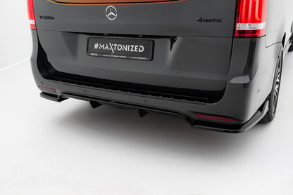 Diffusor Heck Ansatz für Mercedes-Benz V-Klasse AMG-Line W447 Facelift  schwarz Hochglanz
