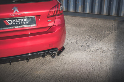 Heck Ansatz Flaps Diffusor für Peugeot 308 GT Mk2 Facelift schwarz Hochglanz