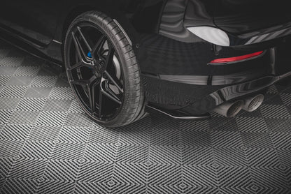 Heck Ansatz Flaps Diffusor V.2 für VW Golf R Mk8 Facelift schwarz Hochglanz