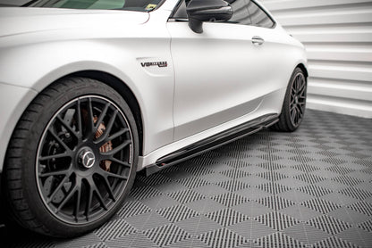 Seitenschweller Ansatz V.2 für Mercedes-AMG C 63 AMG Coupe C205 Facelift schwarz Hochglanz