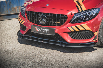 Street Pro Front Ansatz für +Flaps für Mercedes-AMG C43 Coupe C205 schwarz Hochglanz