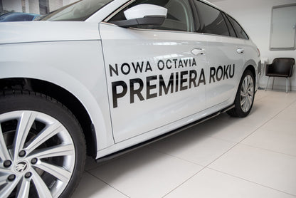 Seitenschweller Ansatz V.2 für Skoda Octavia Mk4  schwarz Hochglanz