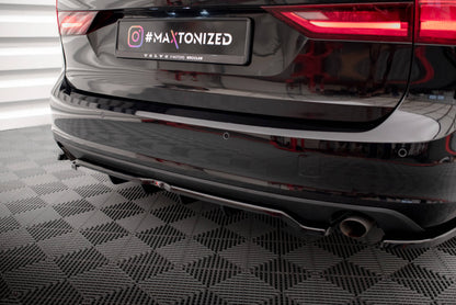Mittlerer Cup Diffusor DTM Look Heck Ansatz V.2 für Volvo V90 Mk2 schwarz Hochglanz