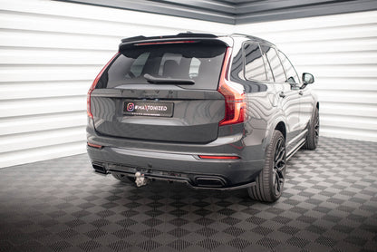 Mittlerer Cup Diffusor DTM Look Heck Ansatz für Volvo XC90 R-Design Mk2 Facelift schwarz Hochglanz