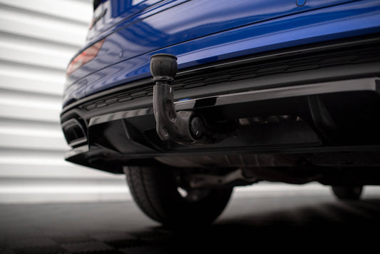 Mittlerer Cup Diffusor DTM Look Heck Ansatz für Audi Q5 S-Line SUV Mk2 Facelift schwarz Hochglanz