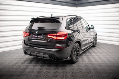 Heck Ansatz Flaps Diffusor für BMW X3 G01 schwarz Hochglanz