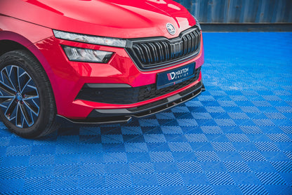 Front Ansatz V.1 für Skoda Kamiq Mk1 schwarz Hochglanz