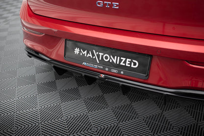 Diffusor Heck Ansatz für VW Golf GTE / R-Line Mk8 / Mk8 Facelift schwarz Hochglanz