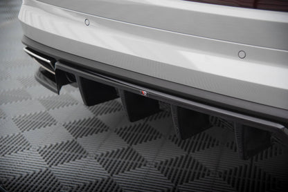 Mittlerer Cup Diffusor DTM Look Heck Ansatz für Skoda Kodiaq RS Mk1 / Mk1 Facelift schwarz Hochglanz