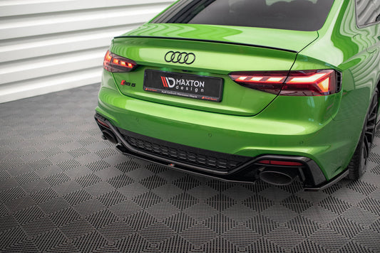 Mittlerer Diffusor Heck Ansatz für Audi RS5 F5 Facelift schwarz matt