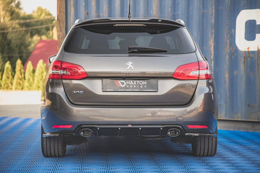 Diffusor Heck Ansatz + Endrohre für Peugeot 308 SW Mk2