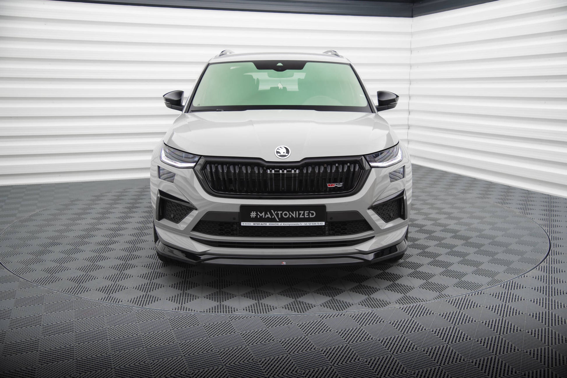 Front Ansatz V.2 für Skoda Kodiaq RS Mk1 Facelift schwarz Hochglanz