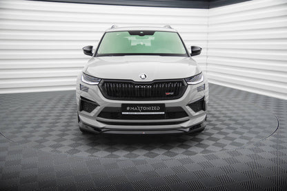 Front Ansatz V.2 für Skoda Kodiaq RS Mk1 Facelift schwarz Hochglanz